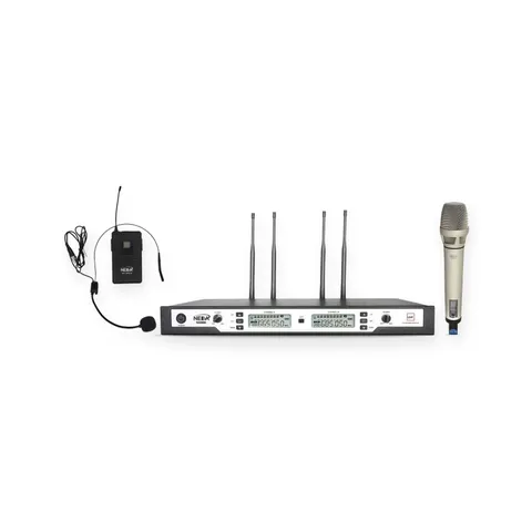 NEDA NA-9900B Dual Wireless Handheld & Lavalier Microphone System