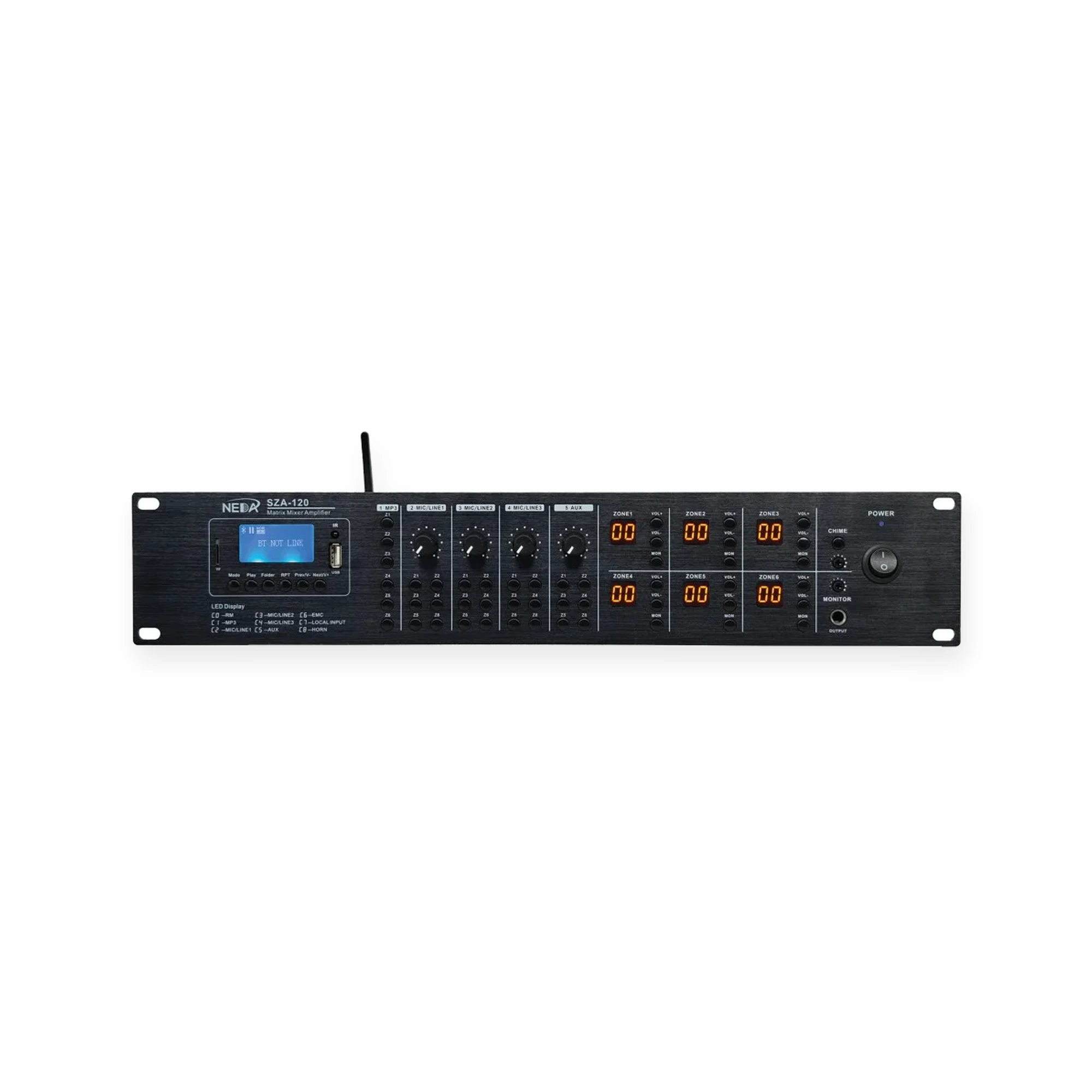 NEDA SZA-120 6-Zone 720W Matrix Mixer Amplifier